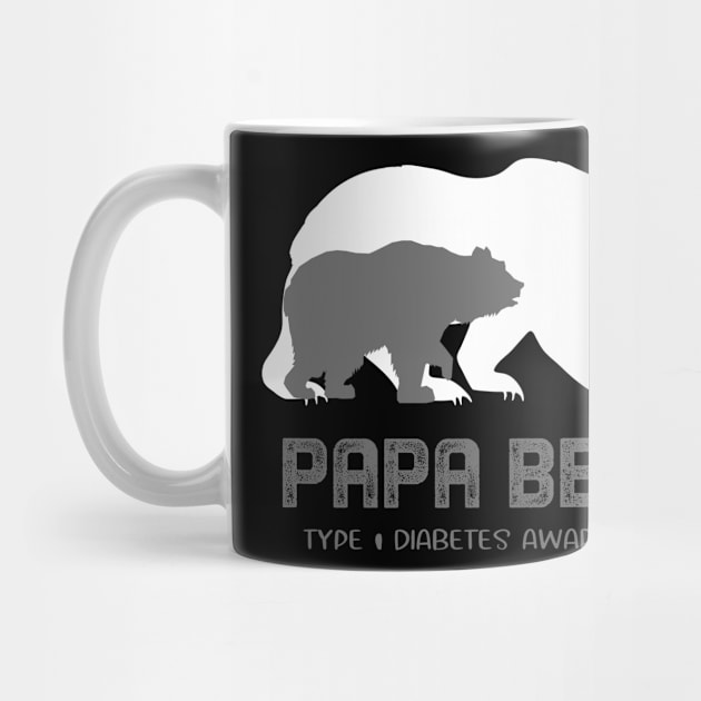 Papa Bear Type 1 Diabetes Awareness Papa Bear Support Type 1 Diabetes Gifts by ThePassion99